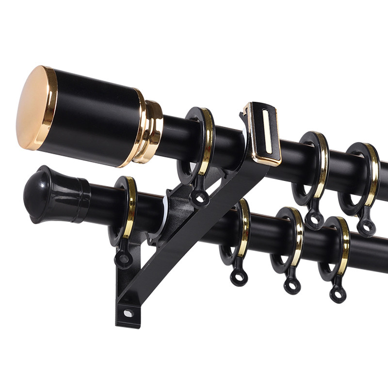 QYRY04 28mm Column Finial Aluminum alloy Single Curtain rod set