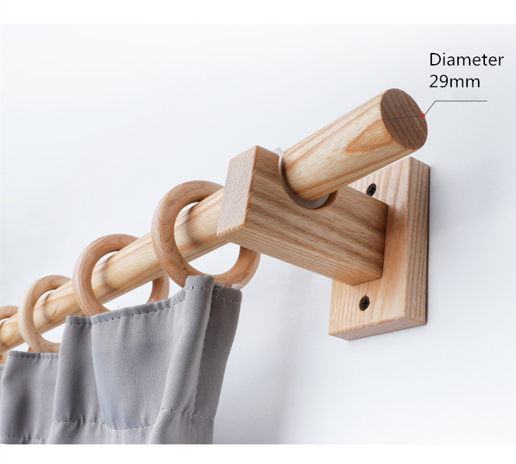 QYT05 29mm Ash Wood Single Double Curtain Rod Sets Curtains4Australia
