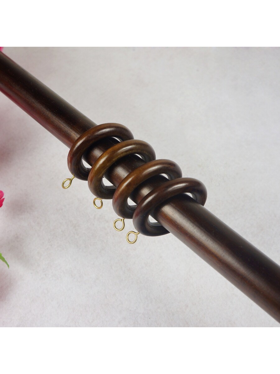 Qyt1120 30mm Wood Single Curtain Rod Set Similar Ball