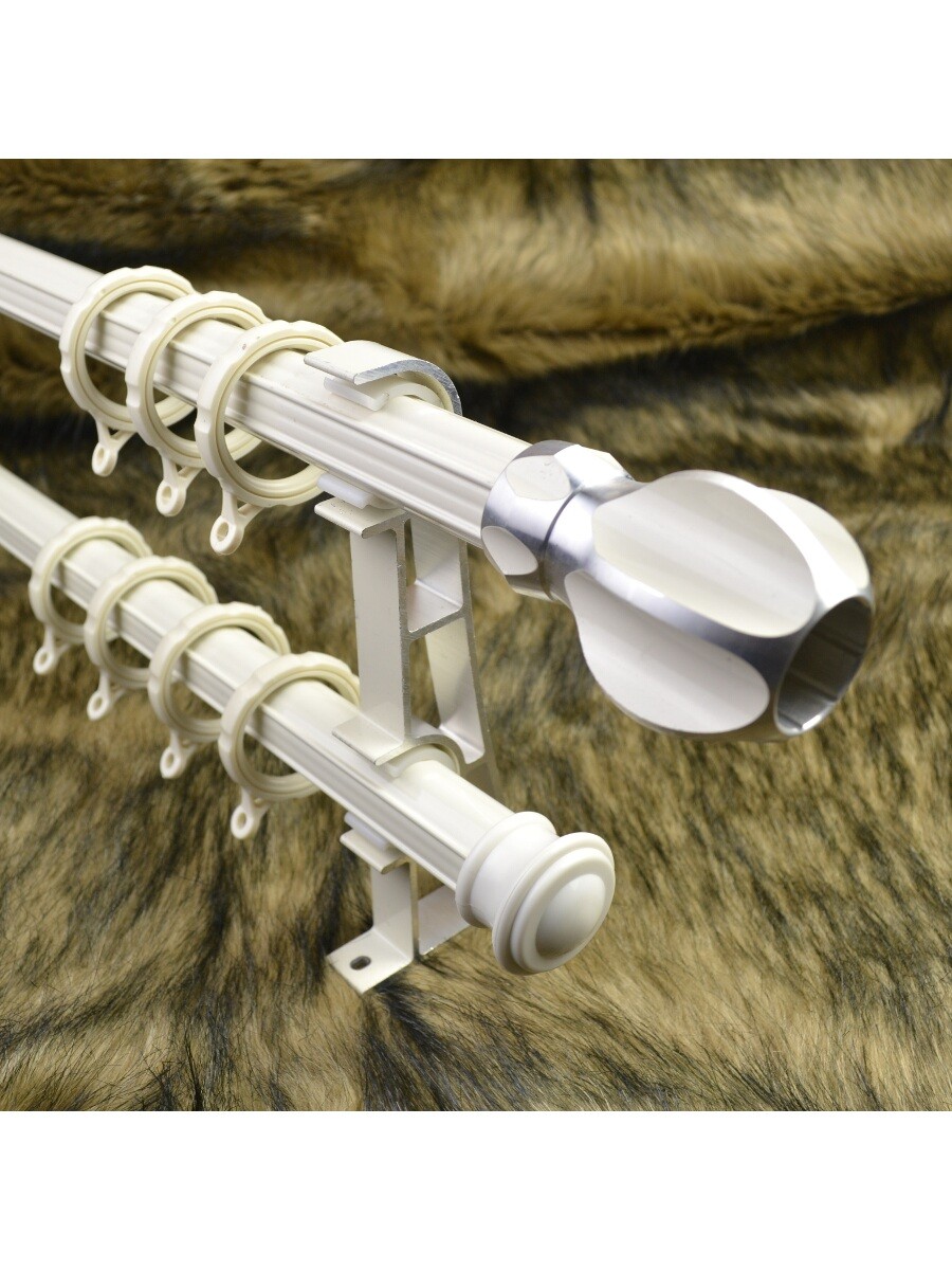 QYT2521 28mm Aluminum Alloy Double Curtain Rod Set Custom Curtains