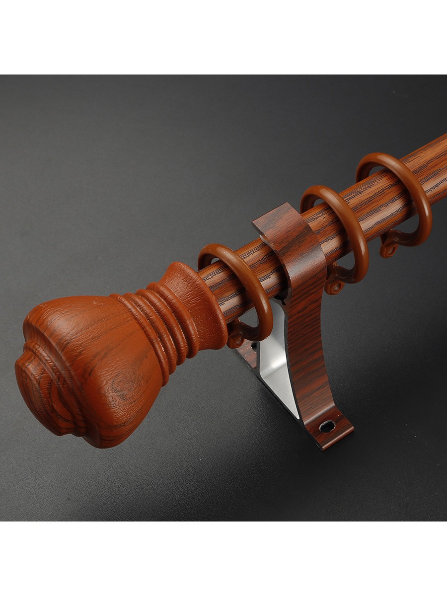 Qyt2820 28mm Wood Grain Nano Mute Single Curtain Rod Set
