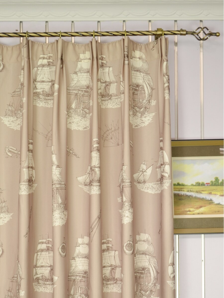 Poseidon Nautical Print Blackout Custom Made Curtains QYV308B  Custom Curtains Drapes Draperies 