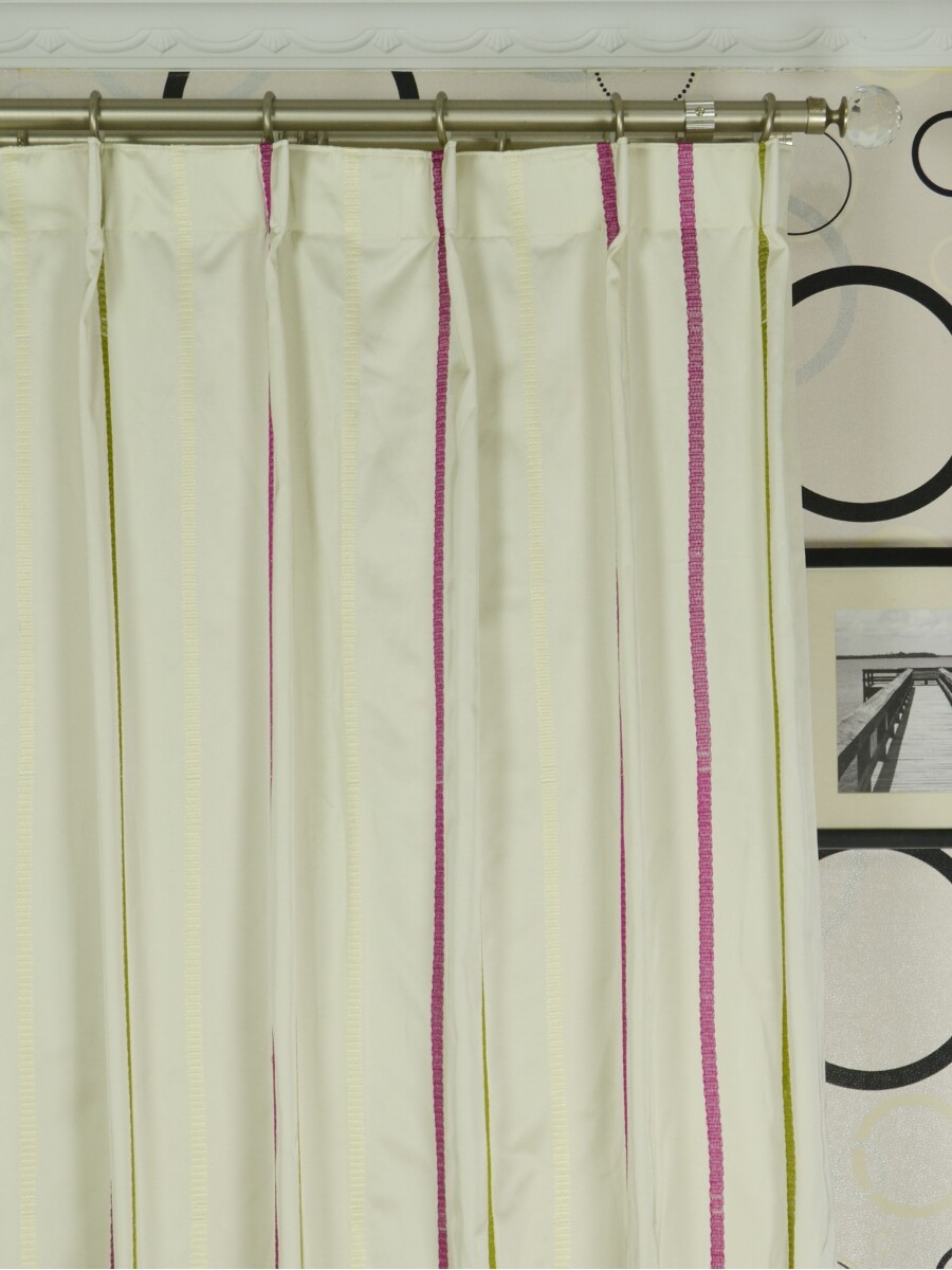 Qyx104a Mirage Embroidered Striped Custom Made Curtains