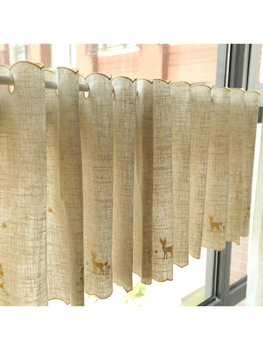 Lind Elk Embroidered Ready Made Eyelet Kitchen Cafe