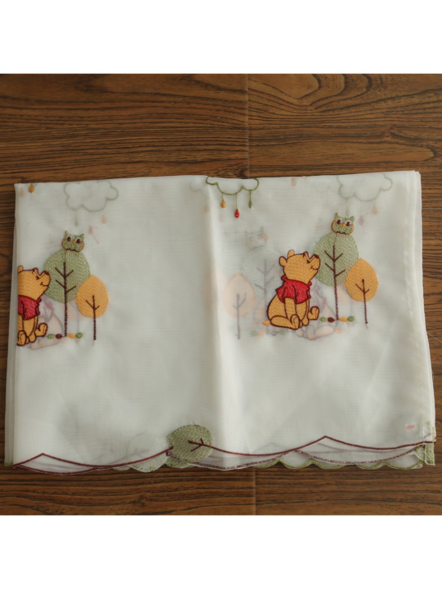 Lind Panda Embroidered Ready Made Eyelet Kitchen Cafe