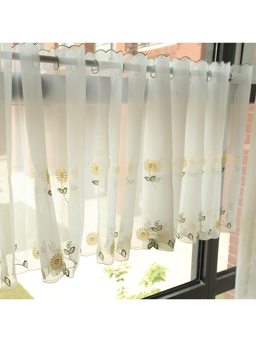 Lind Daisy Embroidered Ready Made Eyelet Kitchen Cafe