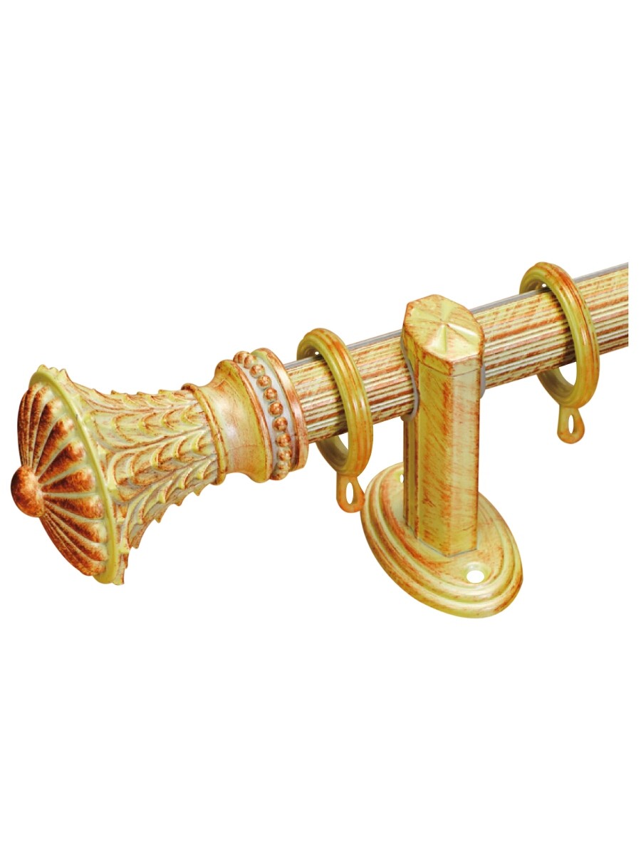 QYR3120 28mm Rome Aluminum Alloy Antique Color Single Curtain Rod Set