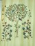 Franklin Beige & Blue Embroidered Bird Tree Faux Silk Custom Made Curtains
