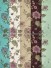 Silver Beach Embroidered Full Blossom Faux Silk Fabric Sample