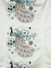 Silver Beach Embroidered Peacocks Faux Silk Fabric Sample