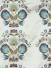 Silver Beach Embroidered Blossom Faux Silk Fabric Sample
