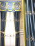 QYHL226G Gold White Blue Grey Embroidered Birds Faux Silk Custom Made Curtains For Large Windows