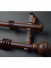 QYRY06 Heavy Duty Curtain Rod For Large Windows Wood Finish