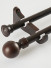 Wood Finish Single/Double Luxury Curtain Rods With Brackets