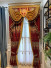 Twynam Red Waterfall and Swag Valance and Sheers Custom Made Chenille Velvet Curtains Pair