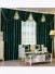 New arrival Twynam Green and Blue Waterfall and Swag Valance and Sheers Custom Made Chenille Velvet Curtains Pair