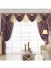 New arrival Twynam Purple and Red Waterfall and Swag Valance and Sheers Custom Made Chenille Velvet Curtains Pair