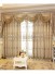 On sales!!! Baltic Embroidered  Champagne Yellow color Floral Waterfall and Swag Valance and Sheers and Faux Silk Curtains Pair