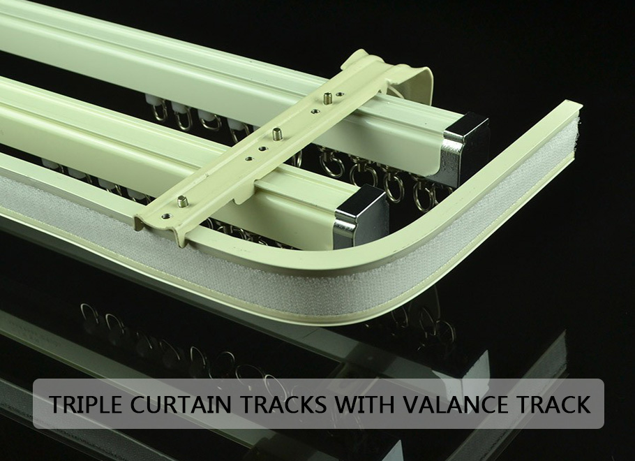 Triple Curtain Tracks With Valance Track